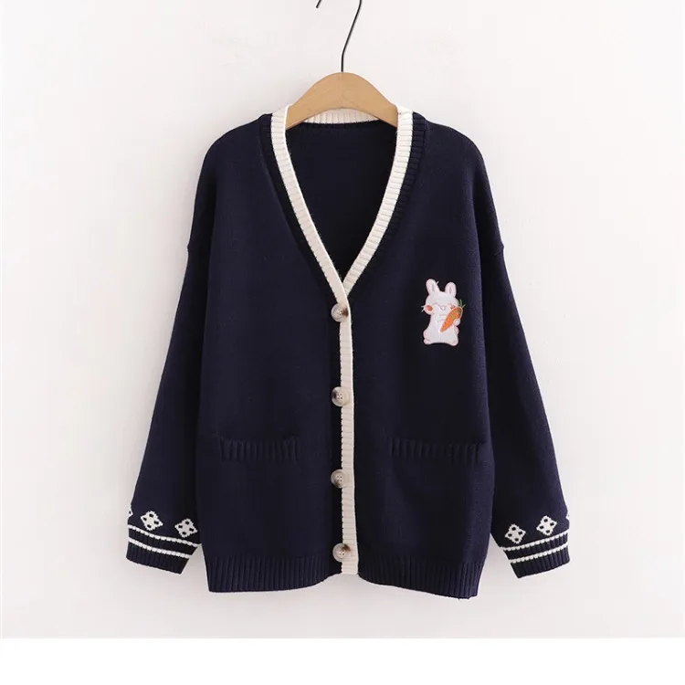 Gilet mi-long avec broderie lapin pour femme – Image 6