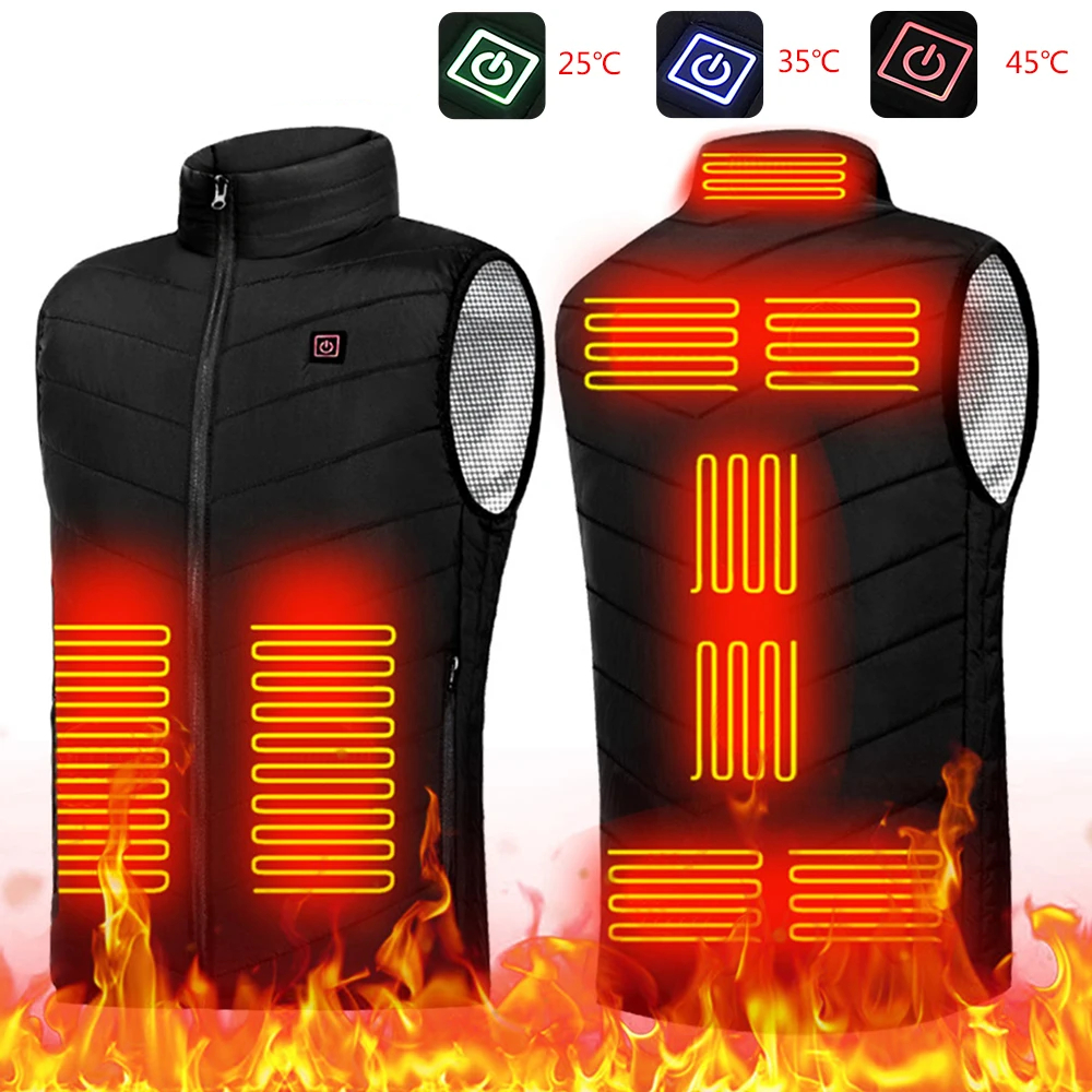 Gilet chauffant à col montant pour homme