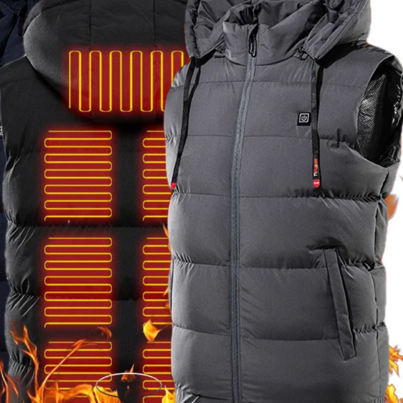Gilet chauffant à capuche pour homme