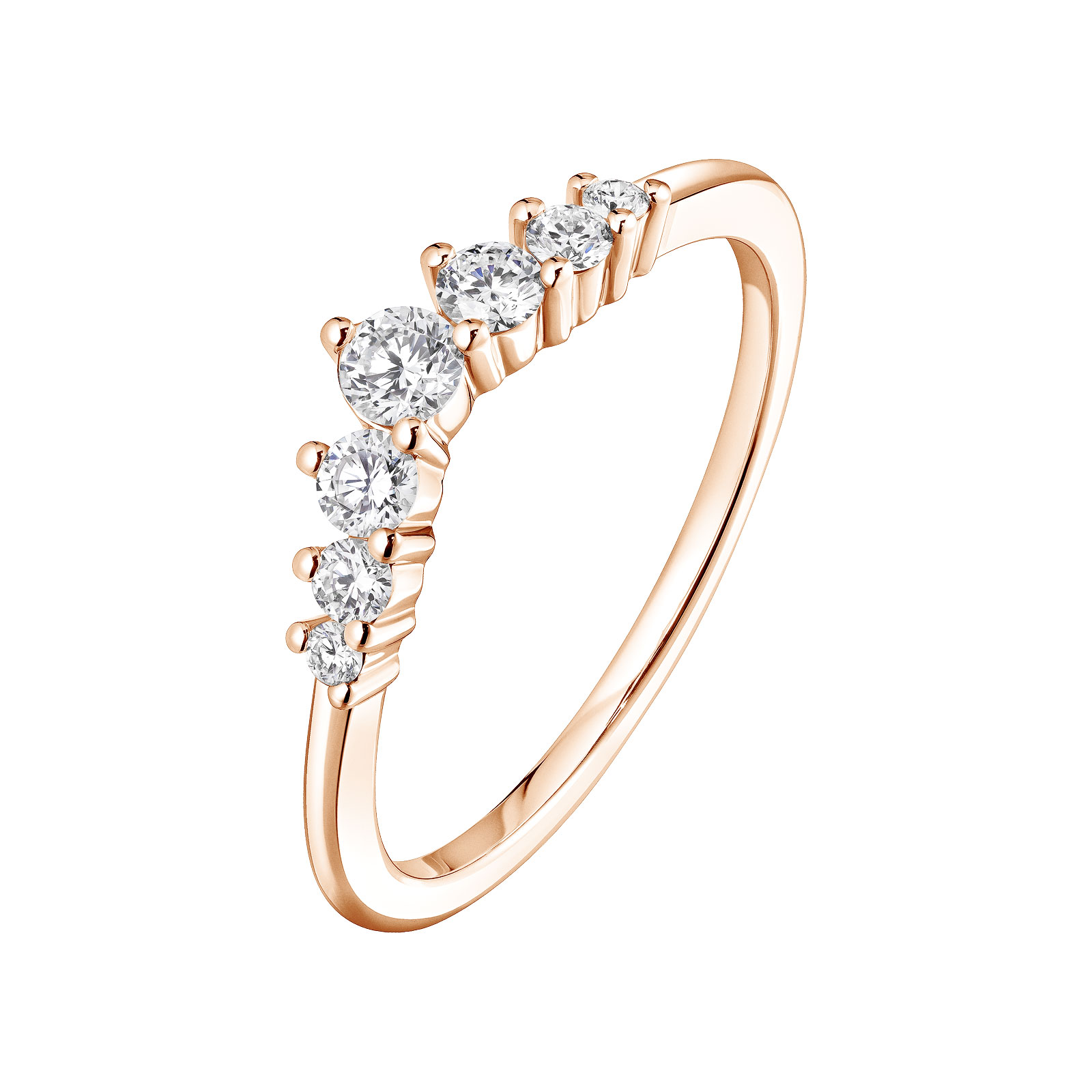 Alliance Or rose 750 ‰ Diamant Sablon – Image 2