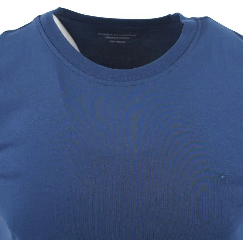Tee-shirt bleu indigo col rond CASAMODA 004200ca – Image 2