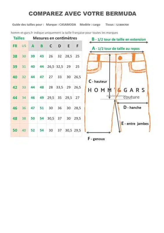 Bermuda poches cargo rouge/orange CasaModa – Image 5