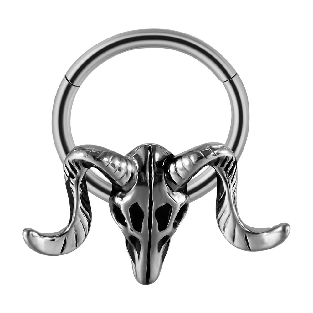 Piercing Septum Gothique – Acier Inoxydable Crâne, Démon, Chat – Image 4
