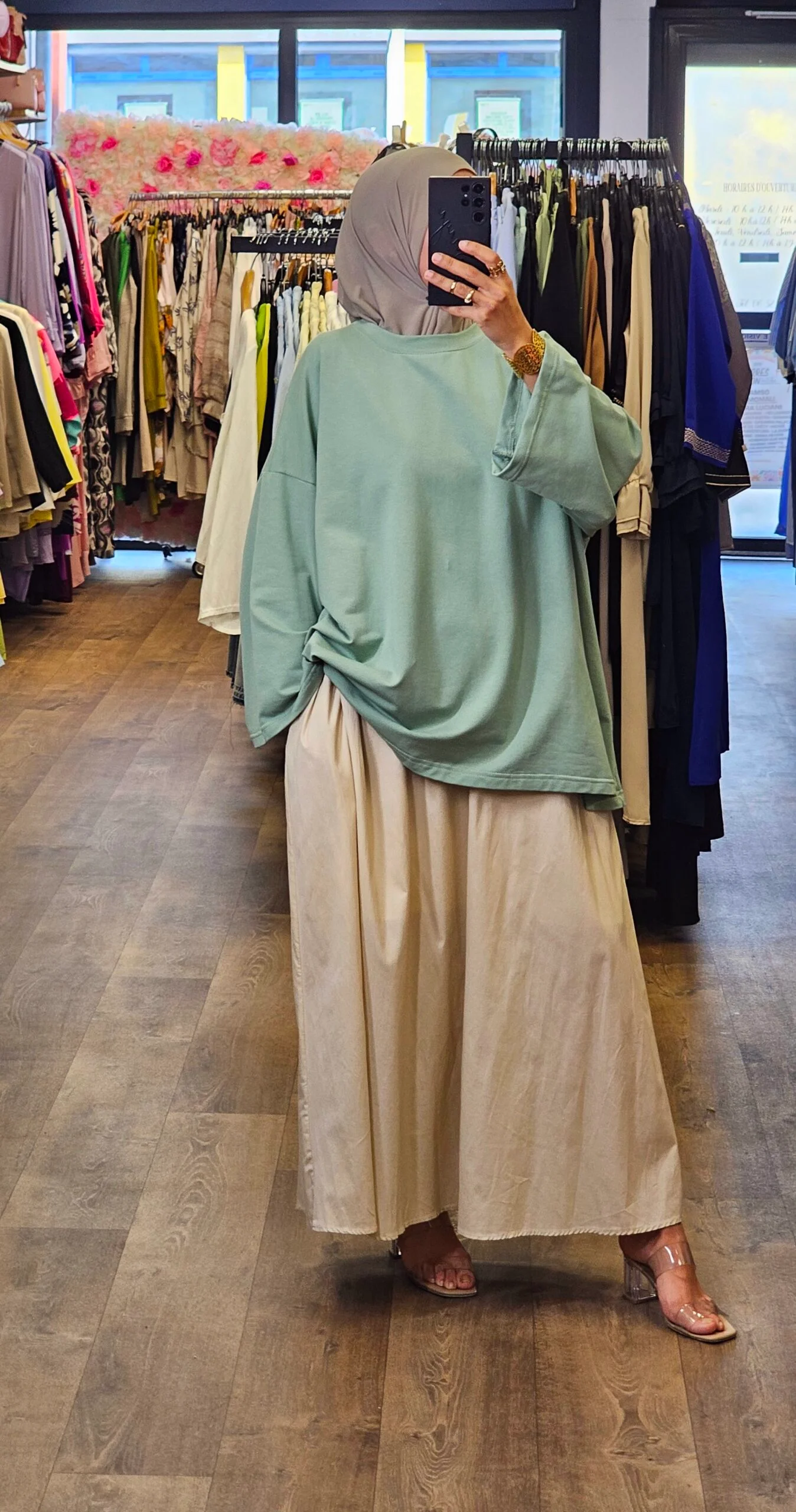 Basic tee-shirt Rachida vert eau – Image 2