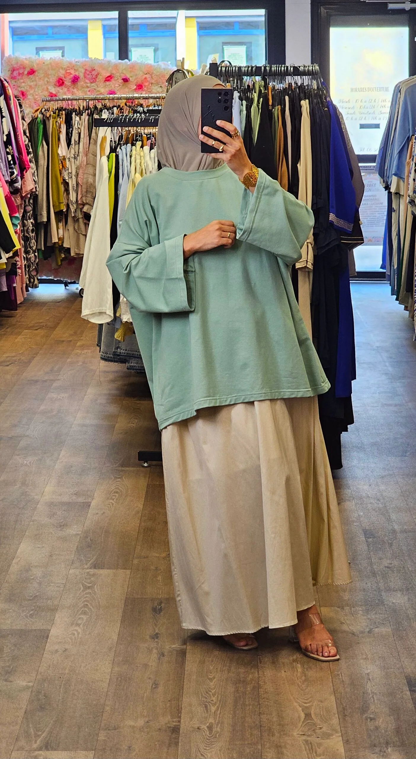 Basic tee-shirt Rachida vert eau