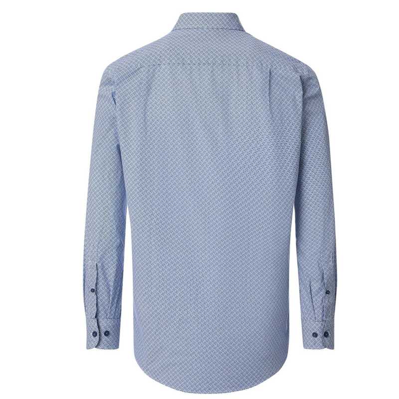 chemise homme large Redmond fantaisie bleu et marine Casual – Image 4