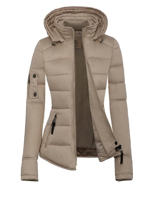 Dames jas met bontkraag Shamila ecru new generation – Image 2