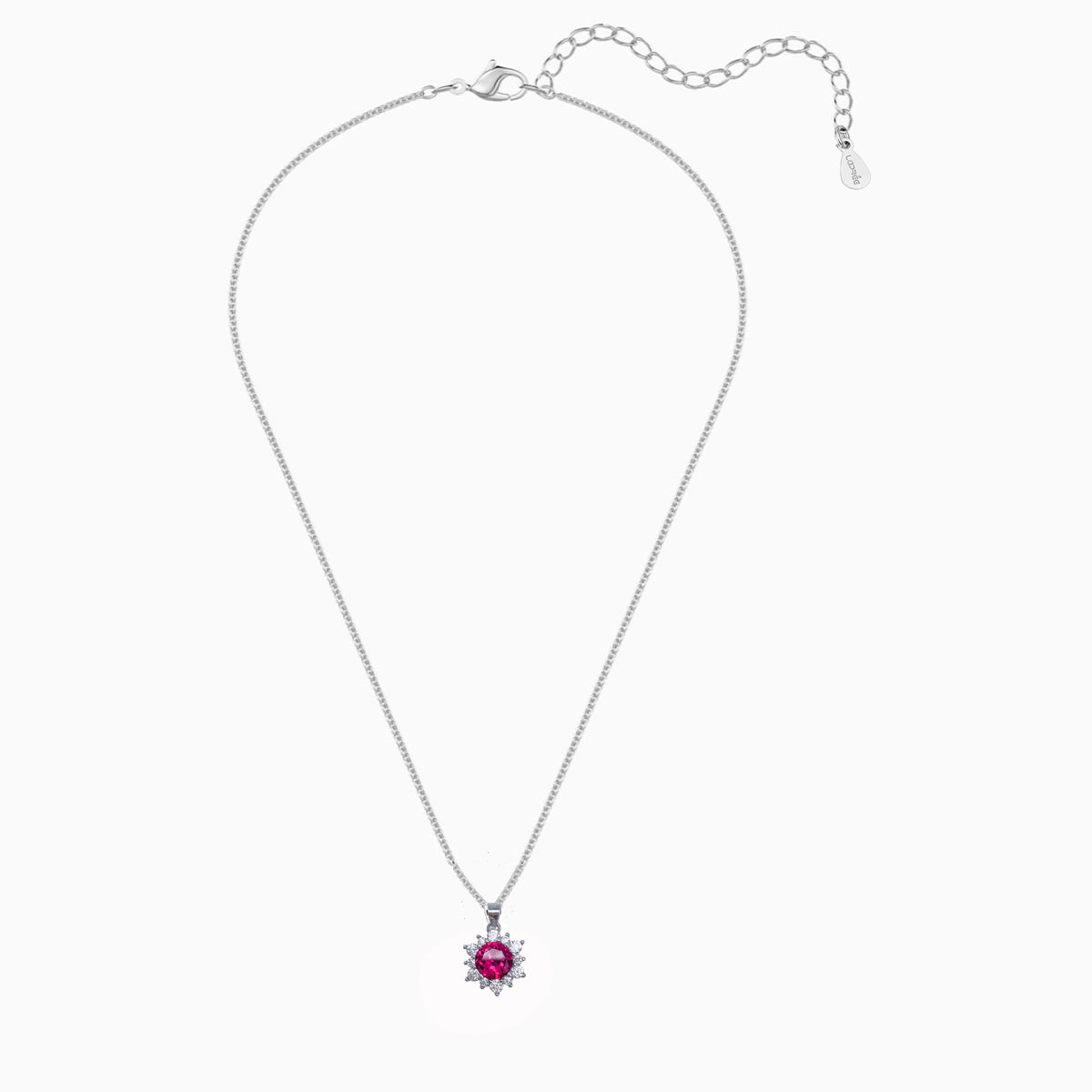 Bijoux Femme Collier en Argent Pendentif Couleur Rouge – Image 2
