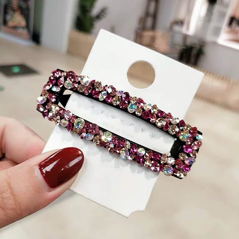 Barrette cheveux carrée en alliage strass pour femme – Image 8