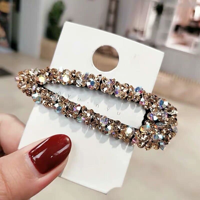 Barrette cheveux en cristal strass à forme géométrique – Image 5