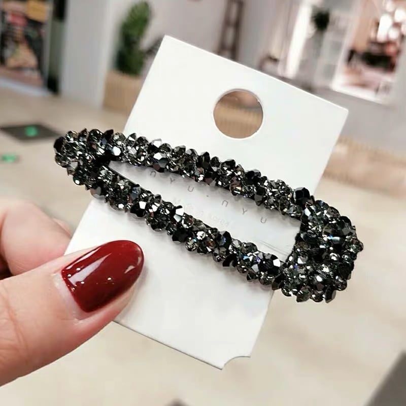 Barrette cheveux en cristal strass à forme géométrique – Image 9