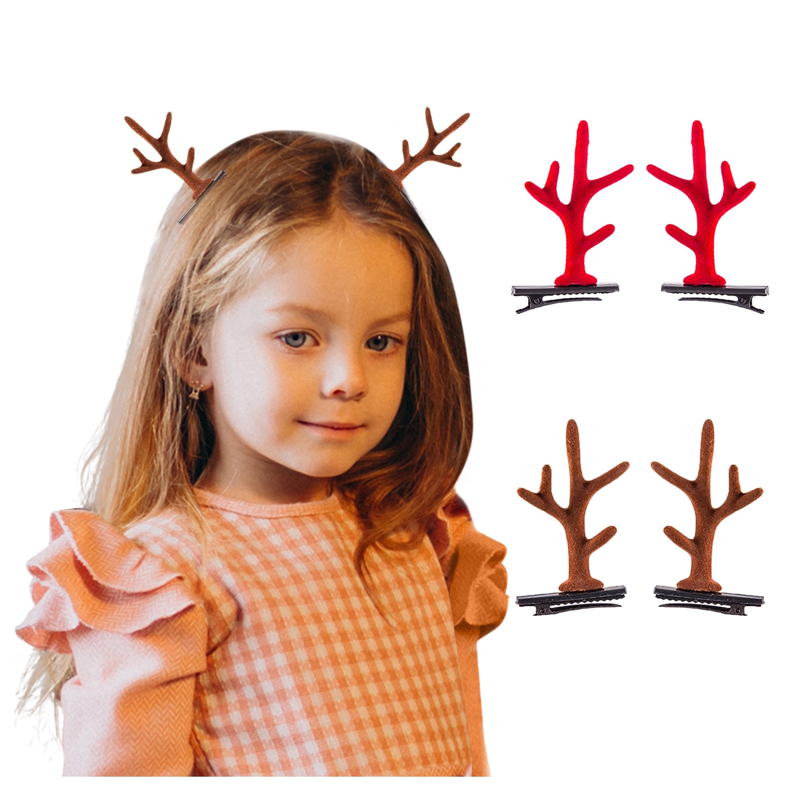 Bijou à cheveux noël en forme de cerf pour enfant