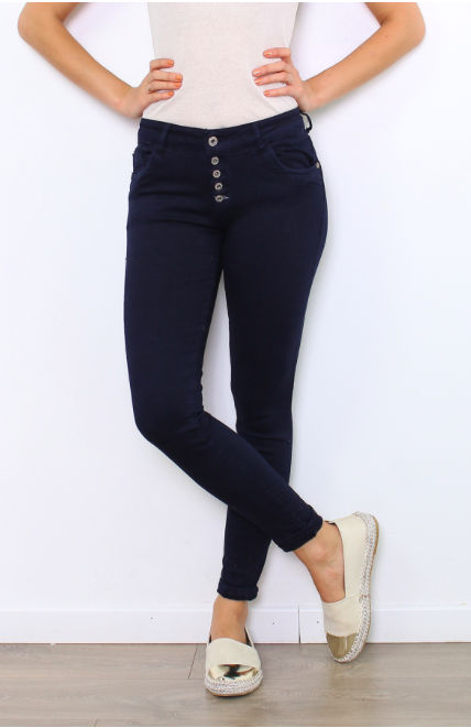 PANTALON JEAN MELLY & CO AVEC POCHES ZIP 8126 MODELE MIA – Image 4