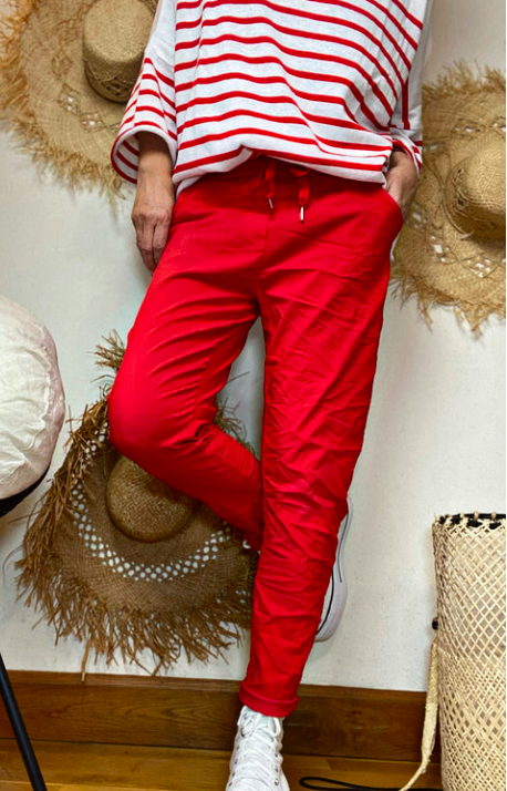 PANTALON EN TOILE AVEC ETOILE BRILLANTE SUR LA POCHE ARRIERE – Image 3