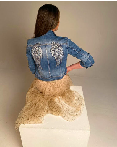 VESTE EN JEAN MELLY ET CO AVEC AILES MC -9560