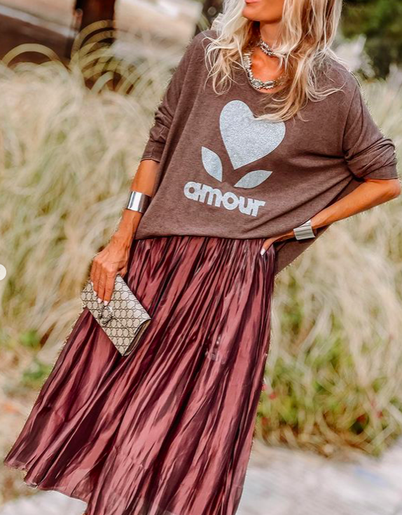 PULL FIN AMOUR COEUR EN VISCOSE