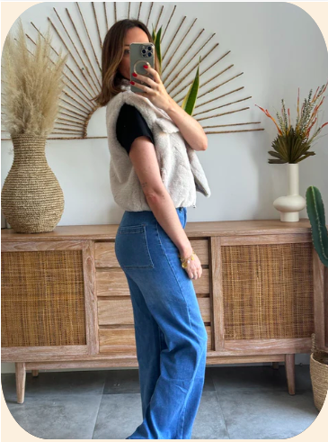 GILET FAUSSE FOURRURE SANS MANCHES MODELE TALI (5 couleurs ) – Image 5