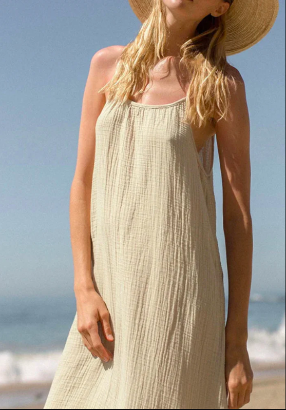 Robe longue gaze de coton femme été ( 7 couleurs ) – Image 8