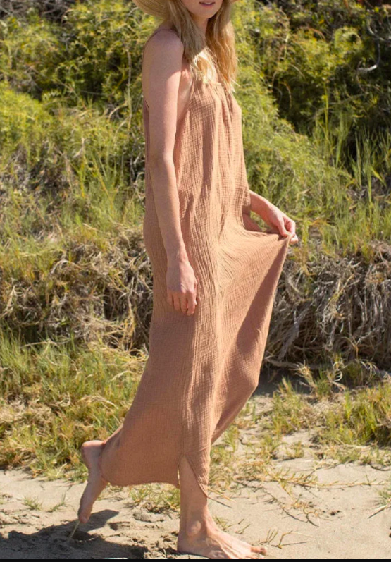 Robe longue gaze de coton femme été ( 7 couleurs ) – Image 9