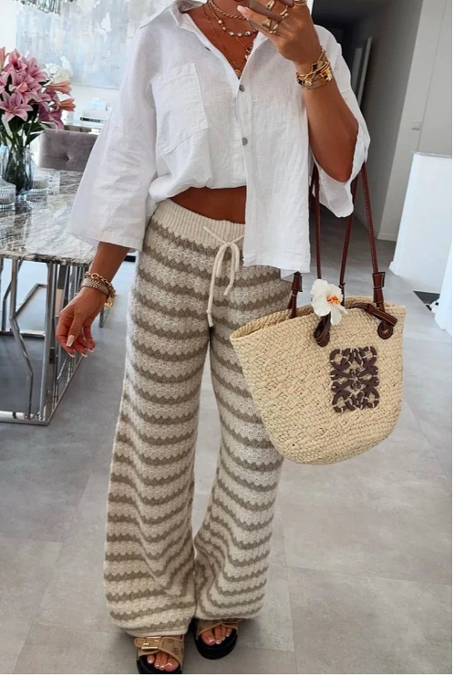 PANTALONS EN LAINE MAILLE TRES DOUX (6 COULEURS)