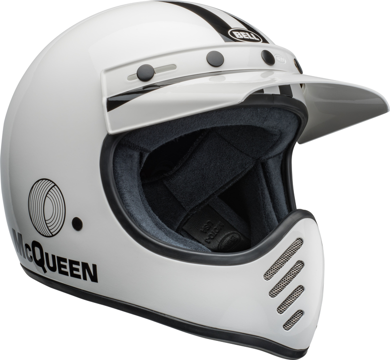 CASQUE BELL MOTO 3 Steve McQueen Gloss White/Black – TAILLE S