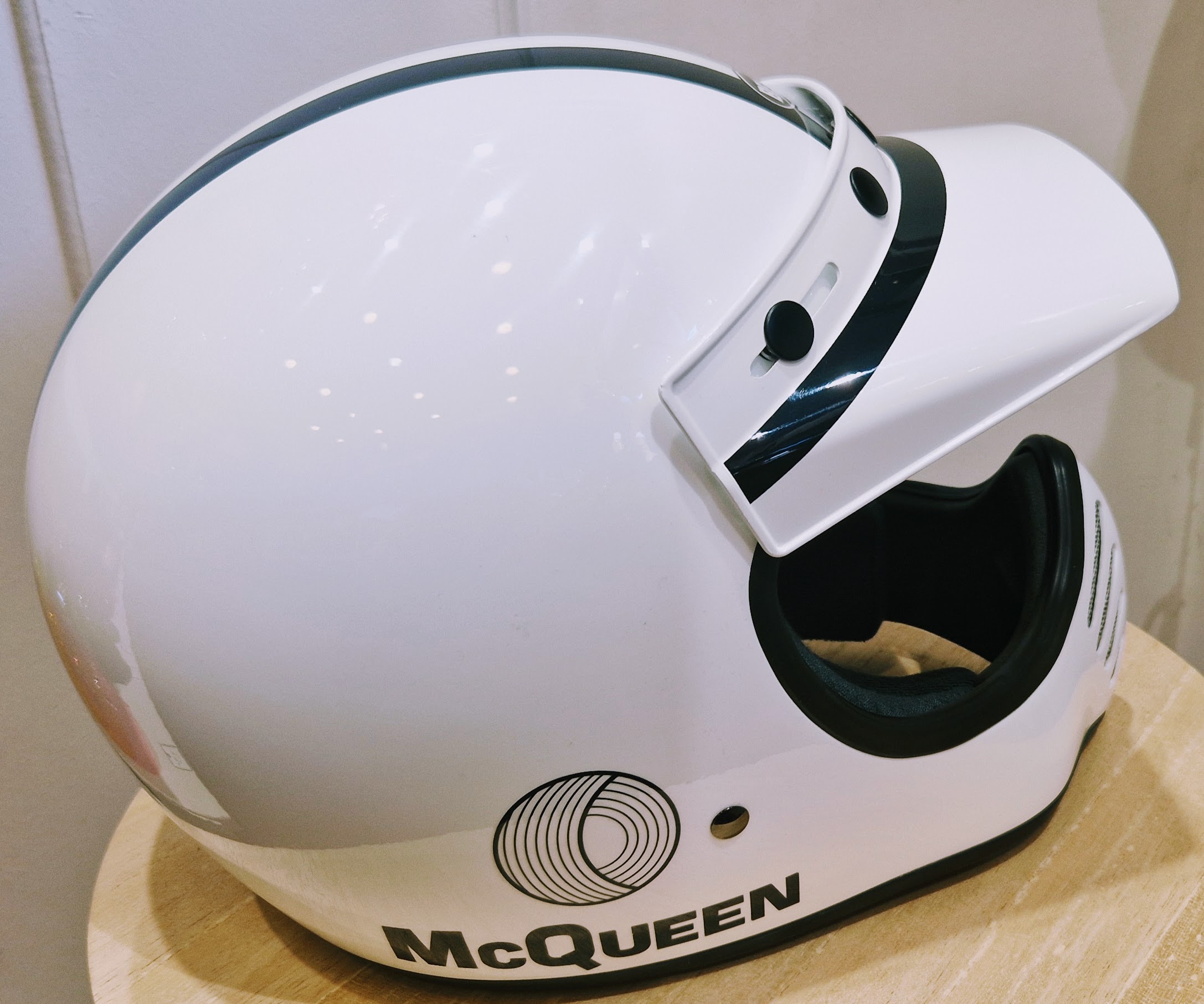 CASQUE BELL MOTO 3 Steve McQueen Gloss White/Black – TAILLE S – Image 2