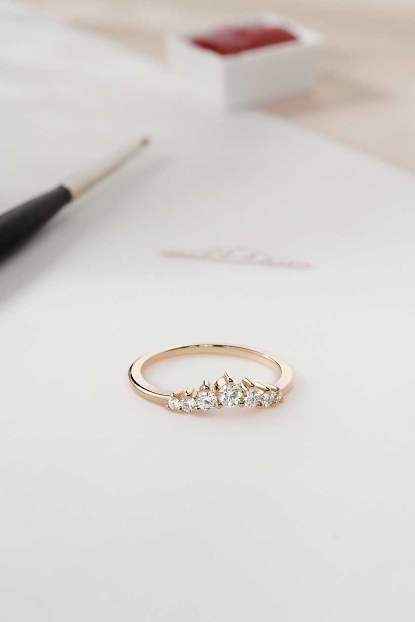 Alliance Or rose 750 ‰ Diamant Sablon