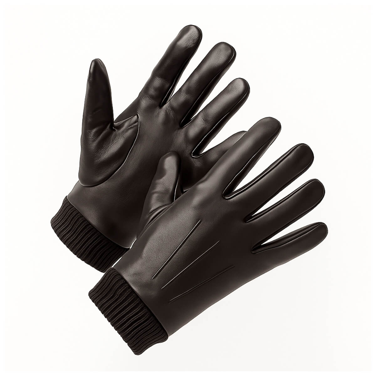 Dean (Zwart) – Sportieve Schapen Lederen Handschoenen voor Heren met Luxe Wollen Voering & Touch Functie