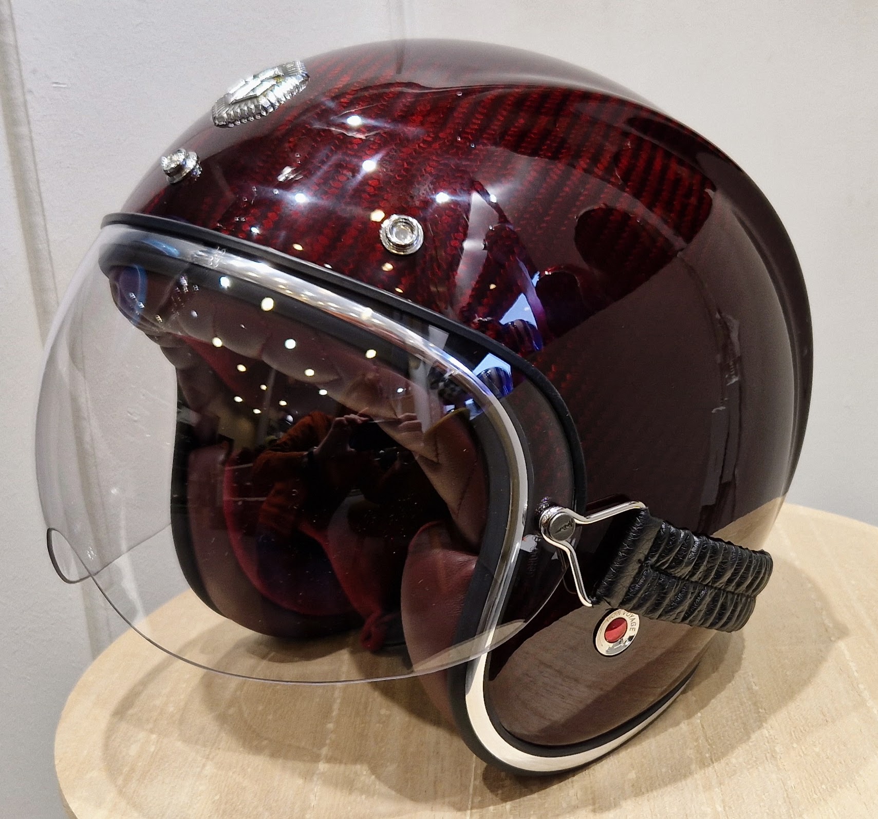 CASQUE GUANG Open Face carbon Vesuve Glossy – Image 3