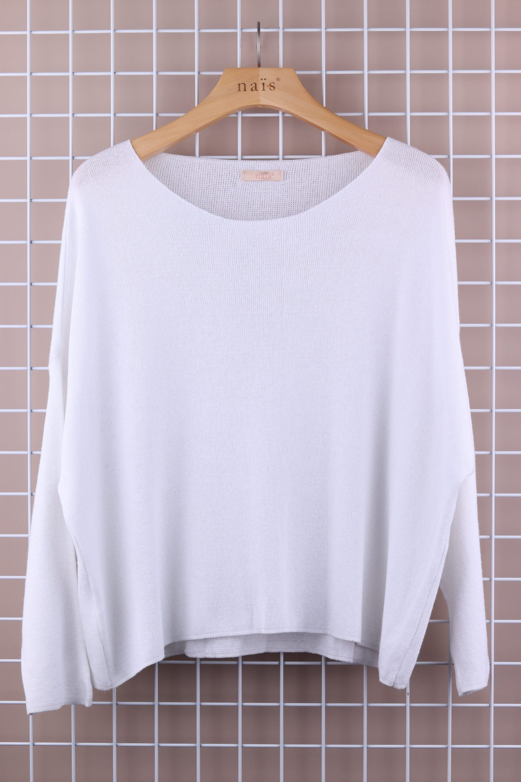 PULL NAIS COL ROND COURT EN 100 % COTON – Image 4
