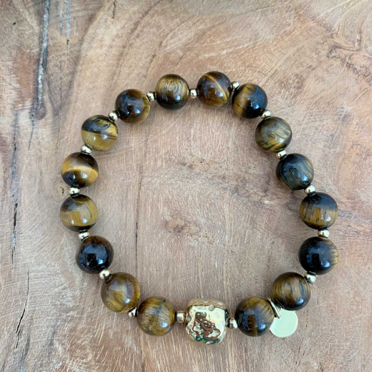 BRACELET PERLE MARBRE CAMEL – Image 2