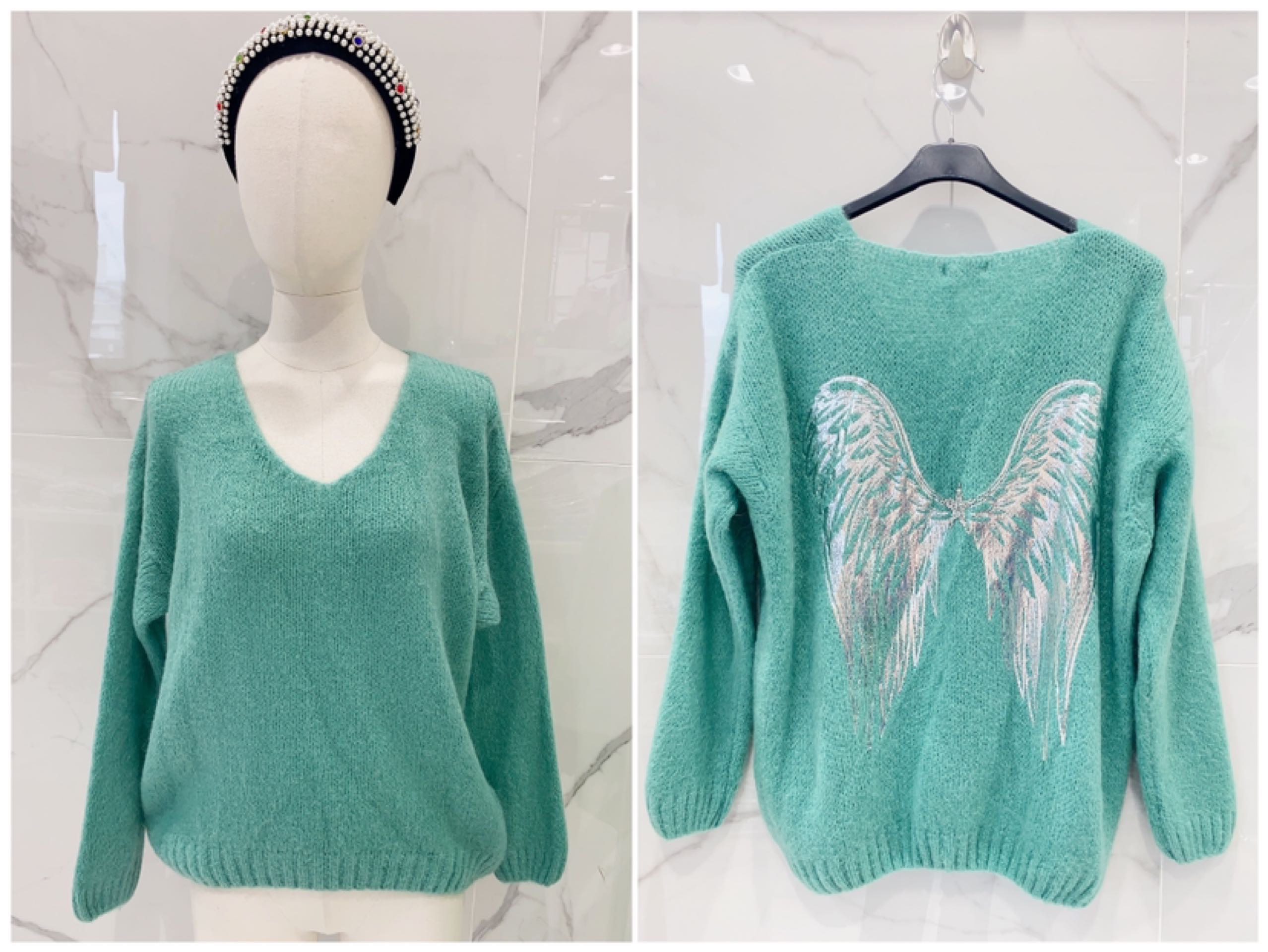 PULL EN MOHAIR ET LAINE MODELE AILES ( 39 couleurs) – Image 5