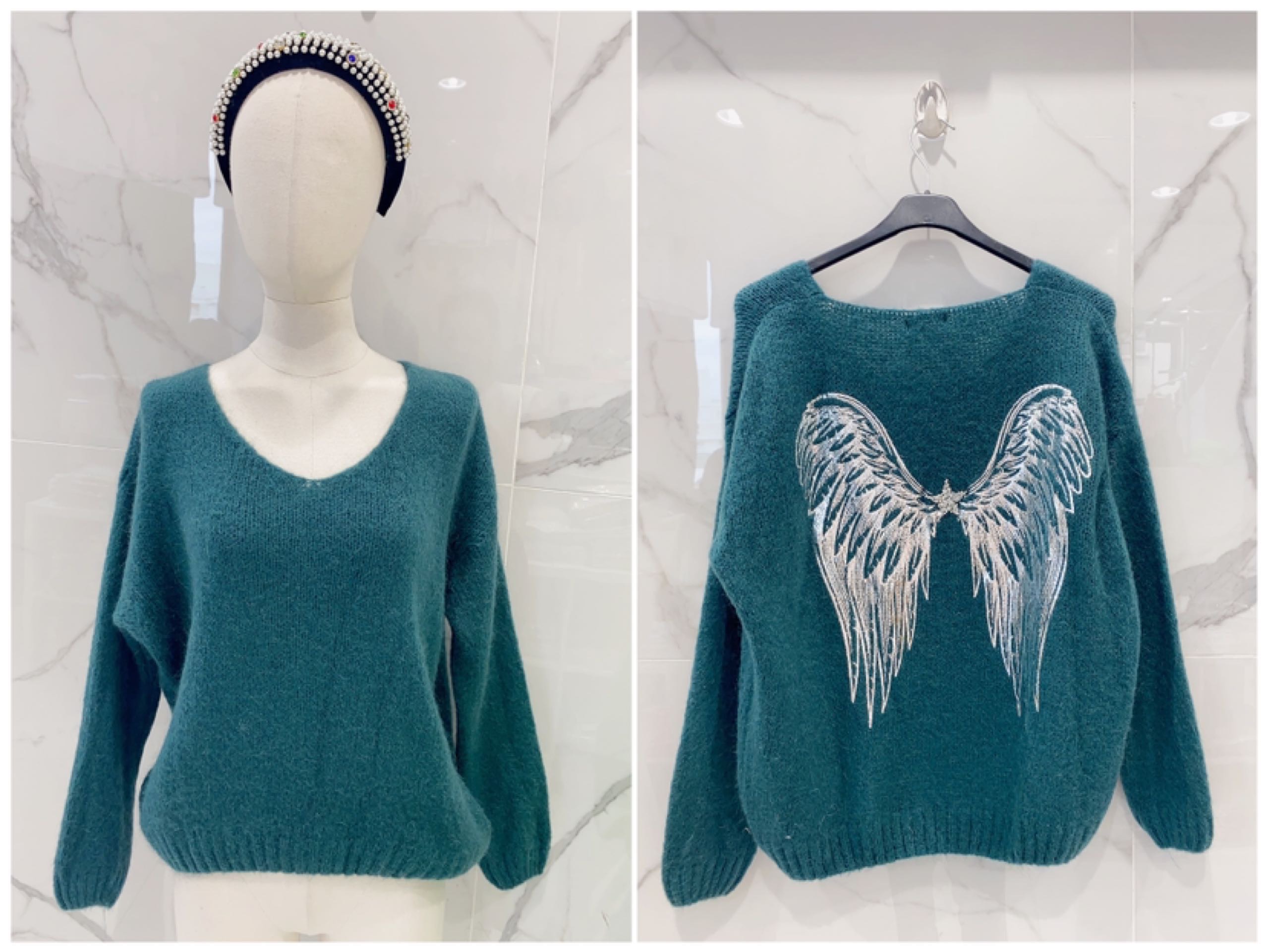 PULL EN MOHAIR ET LAINE MODELE AILES ( 39 couleurs) – Image 8