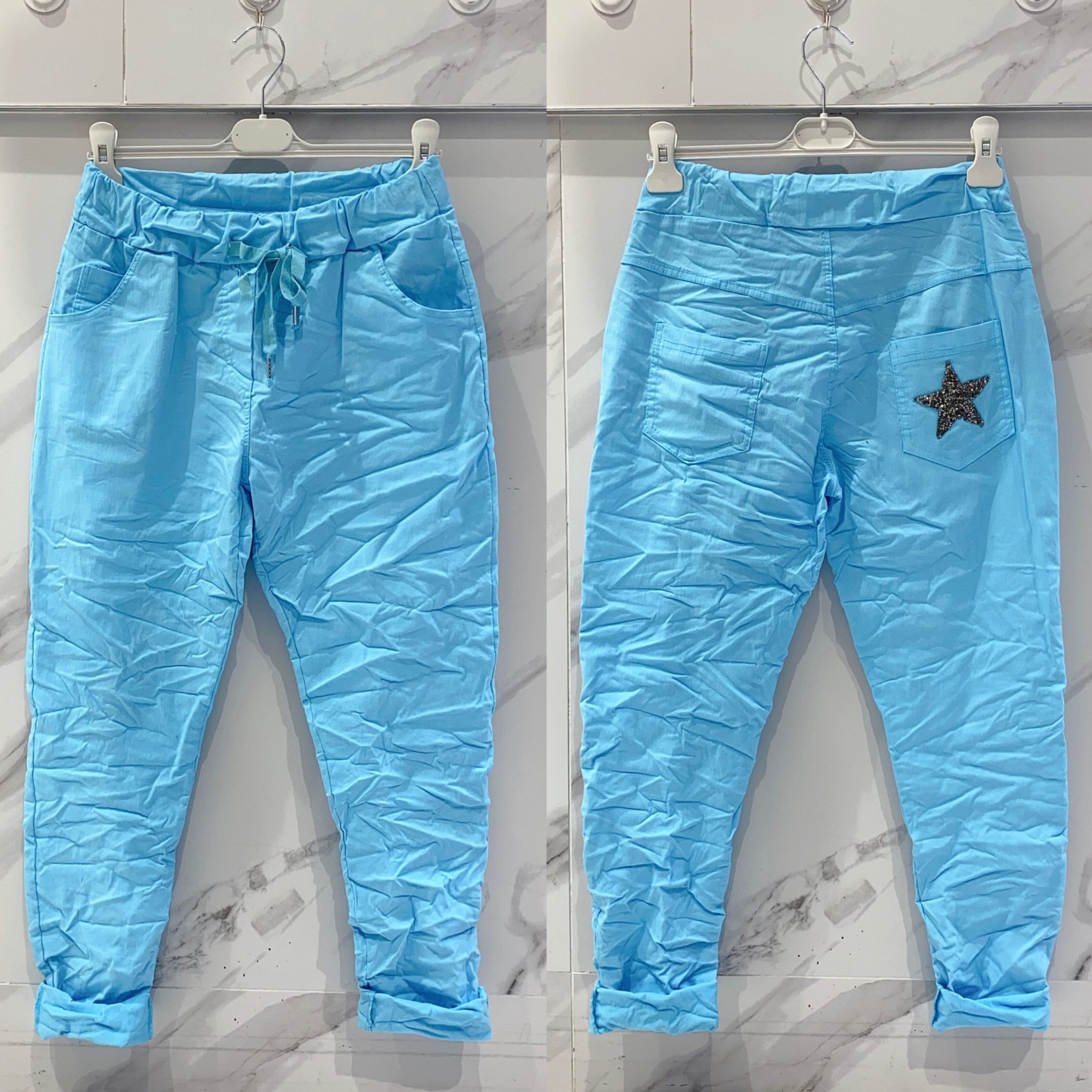 PANTALON EN TOILE AVEC ETOILE BRILLANTE SUR LA POCHE ARRIERE – Image 5