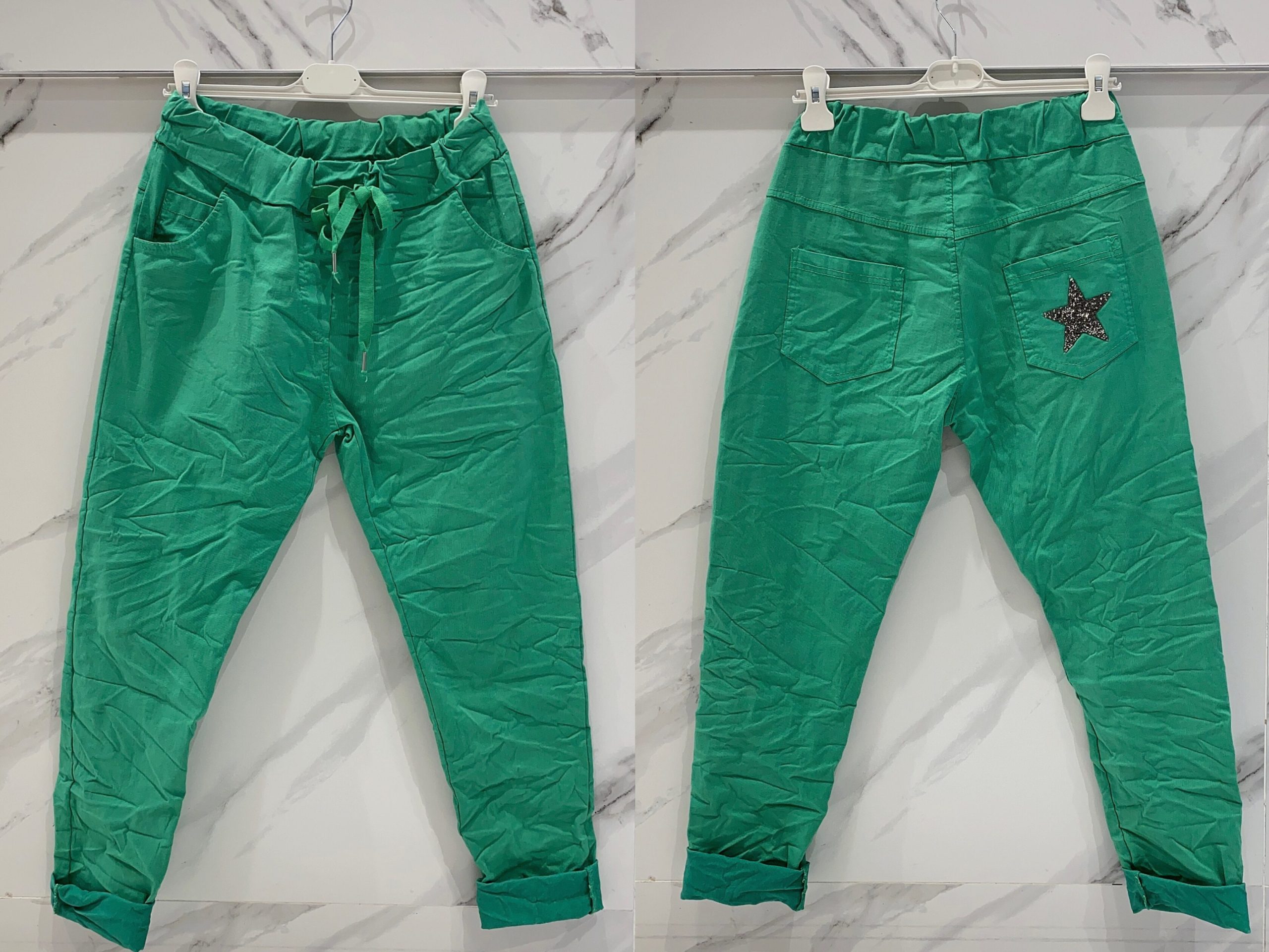 PANTALON EN TOILE AVEC ETOILE BRILLANTE SUR LA POCHE ARRIERE – Image 8