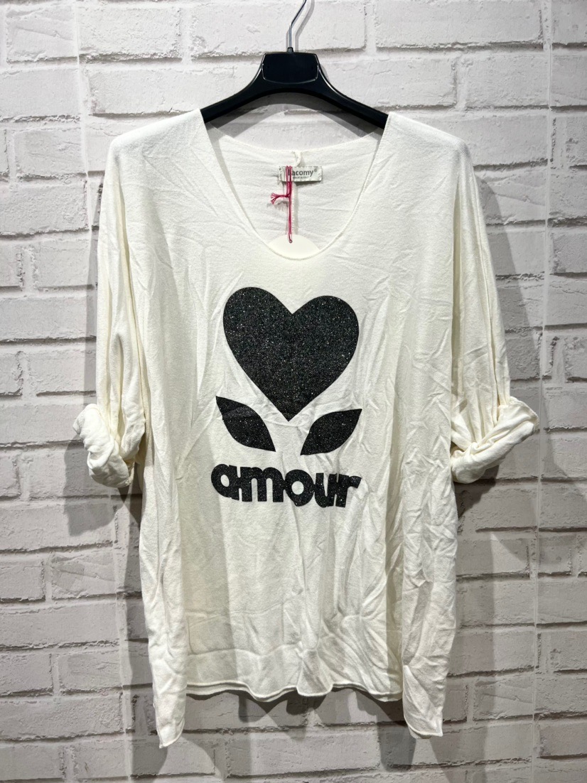 PULL FIN AMOUR COEUR EN VISCOSE – Image 3