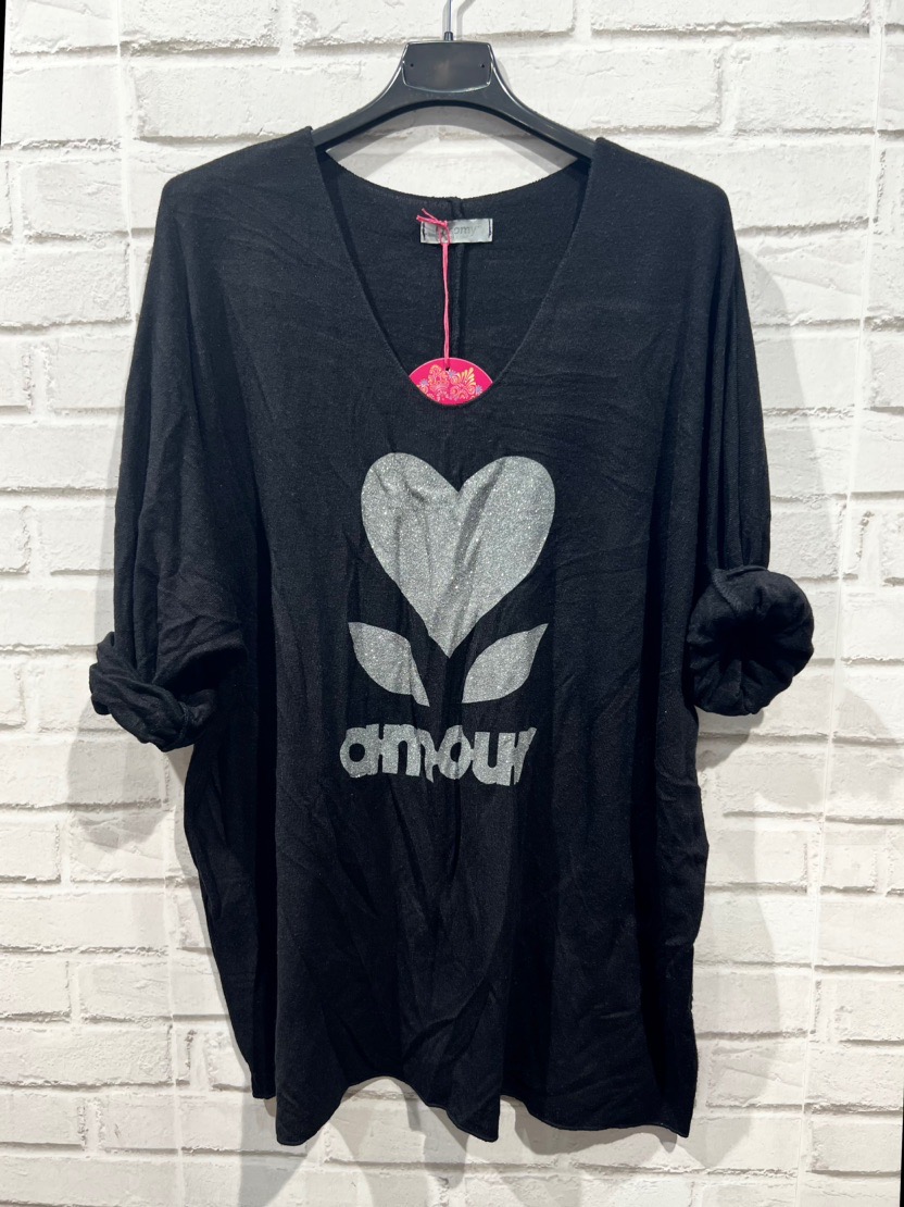 PULL FIN AMOUR COEUR EN VISCOSE – Image 5
