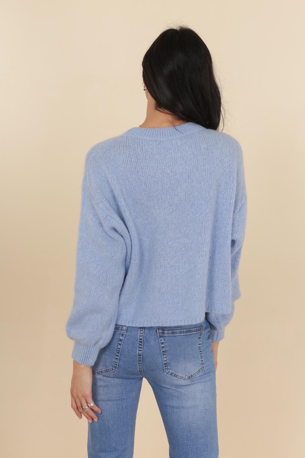 PULL NAIS COL ROND MANCHES BALLONS MODELE DIBA – Image 5