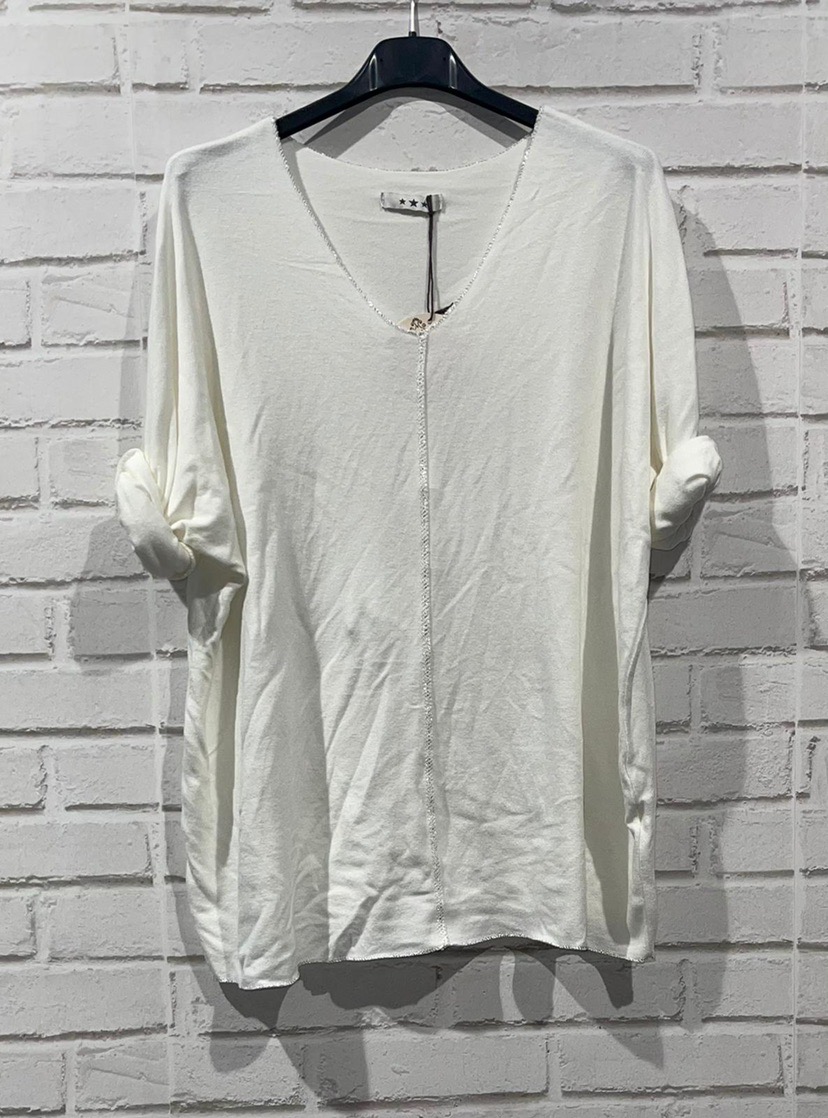 PULL LARGE JERSEY TOUT DOUX COUTURE LISERÉ BRILLANT ( 28 couleurs ) – Image 3