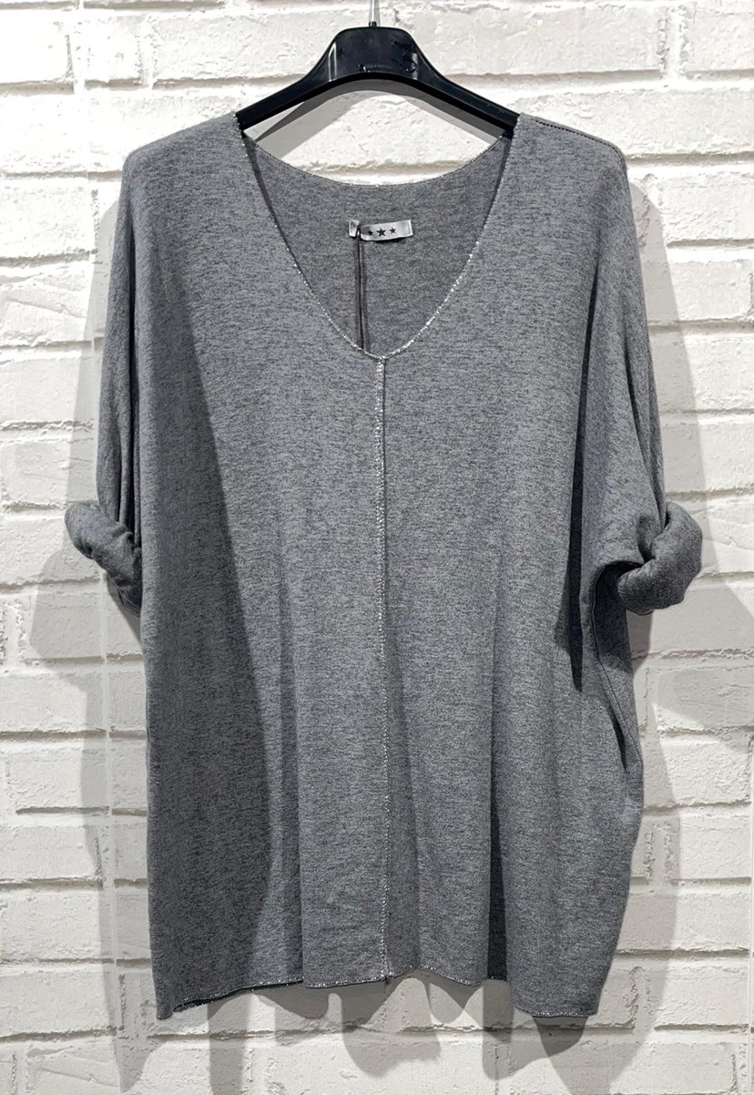 PULL LARGE JERSEY TOUT DOUX COUTURE LISERÉ BRILLANT ( 28 couleurs ) – Image 4