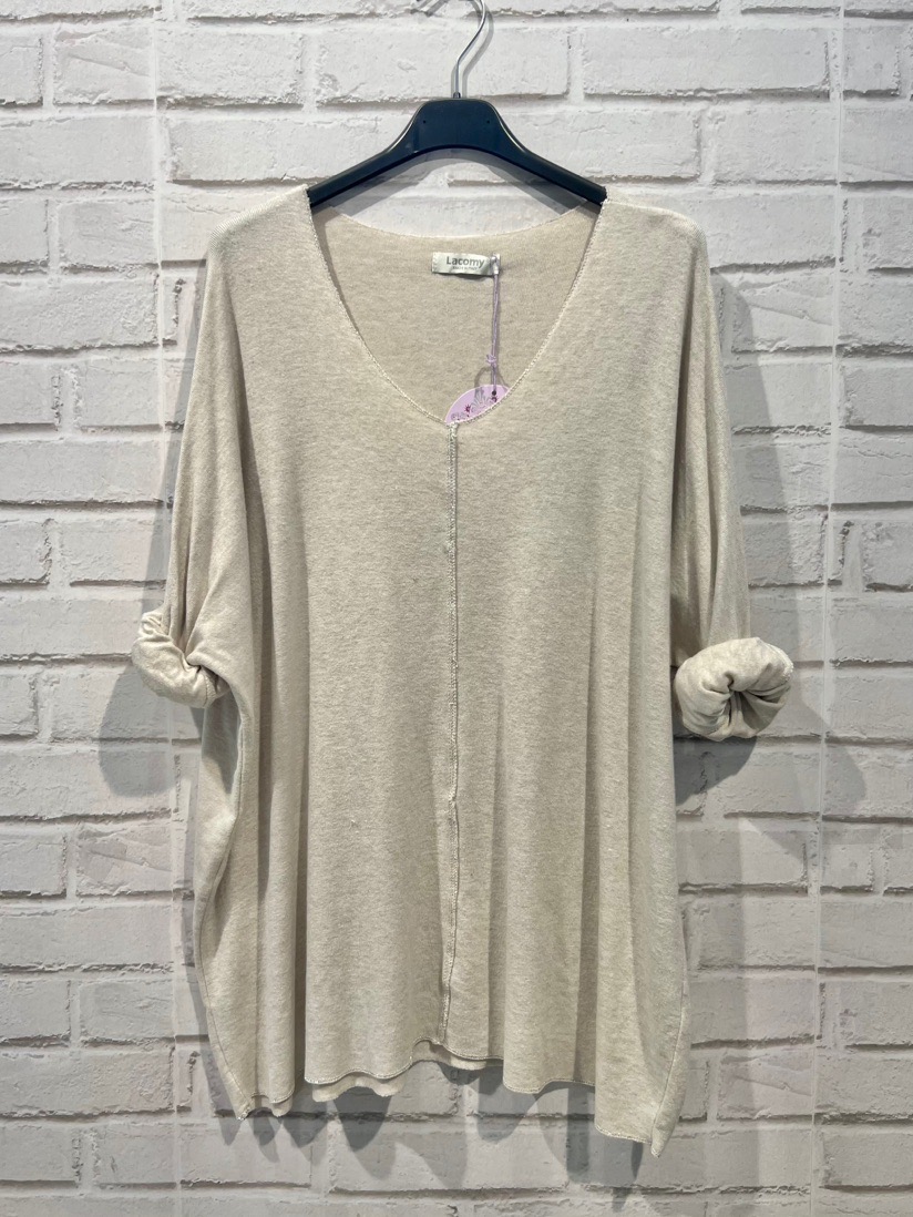 PULL LARGE JERSEY TOUT DOUX COUTURE LISERÉ BRILLANT ( 28 couleurs ) – Image 6