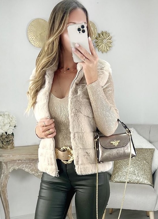 GILET FAUSSE FOURRURE SANS MANCHES ( 23 coloris ) NUMERO 1 DE VENTE – Image 2