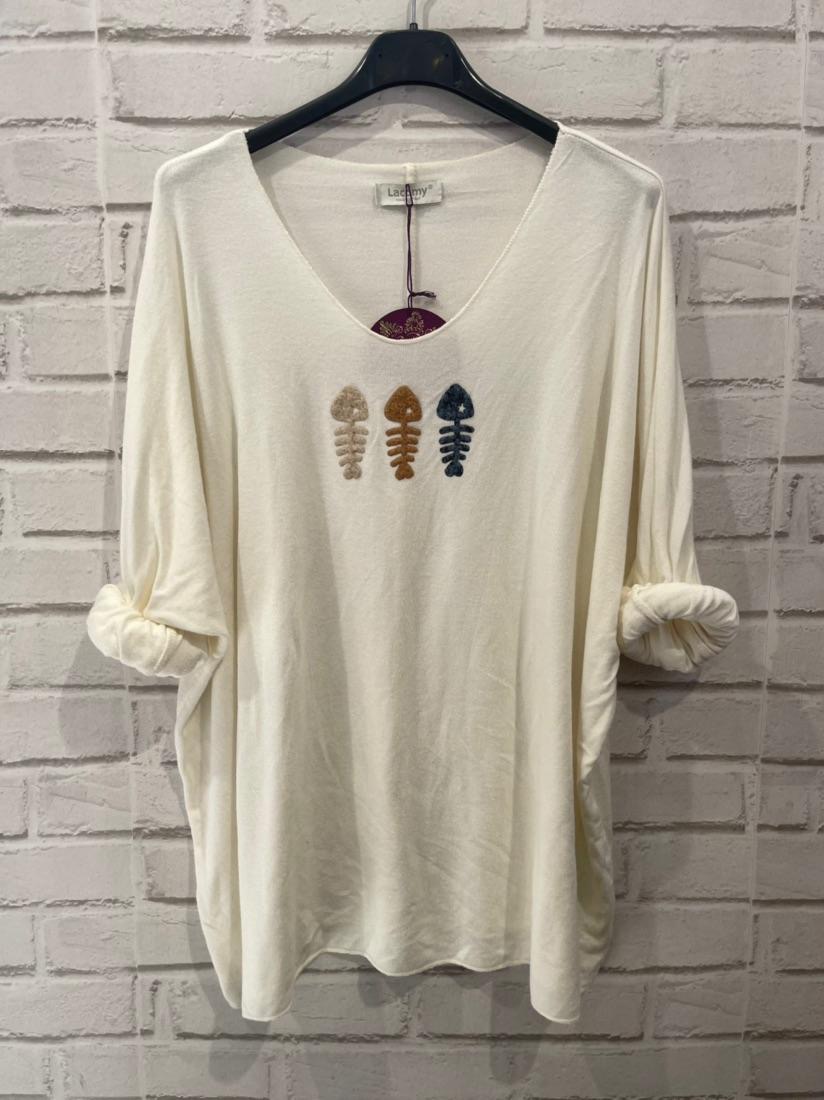 PULL FIN EN VISCOSE MODELE 3 POISSONS – Image 5