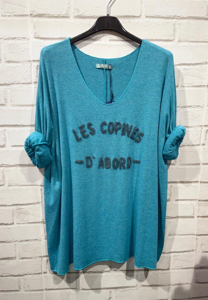 PULL FIN EN VISCOSE LES COPINES D’ABORD BRODE ( 29 couleurs ) – Image 9