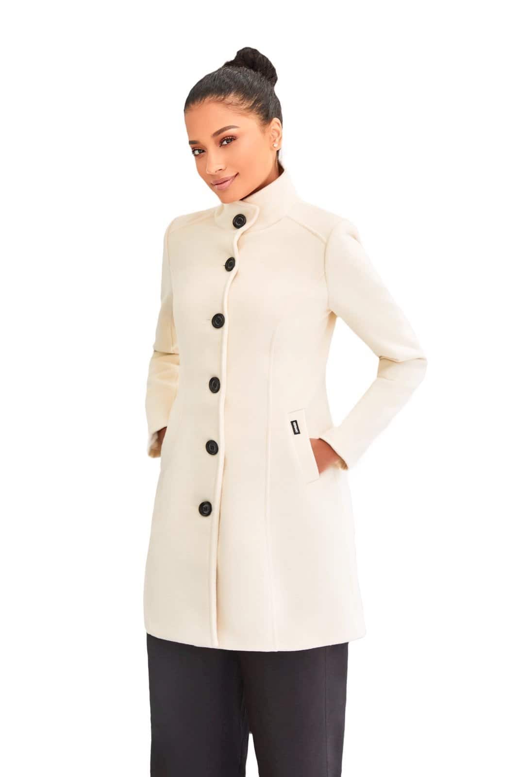Dames mantel jas creme Violet NG Versano – Image 4