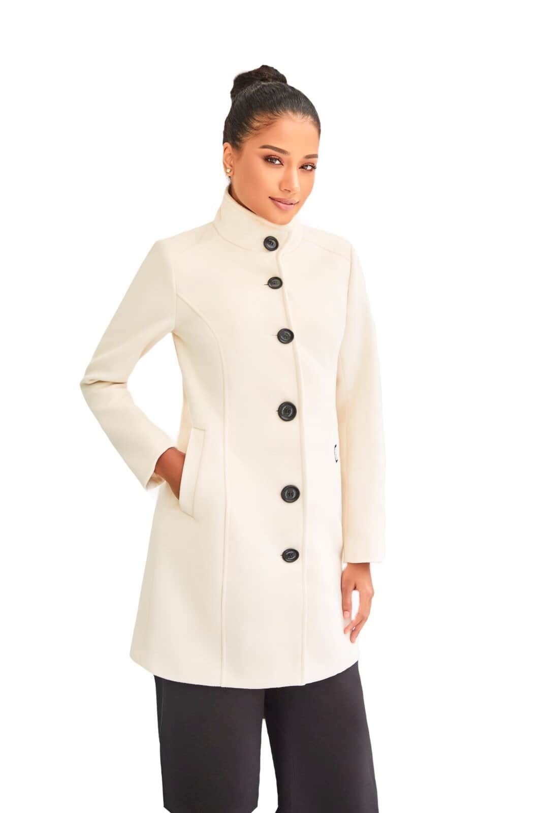 Dames mantel jas creme Violet NG Versano – Image 3