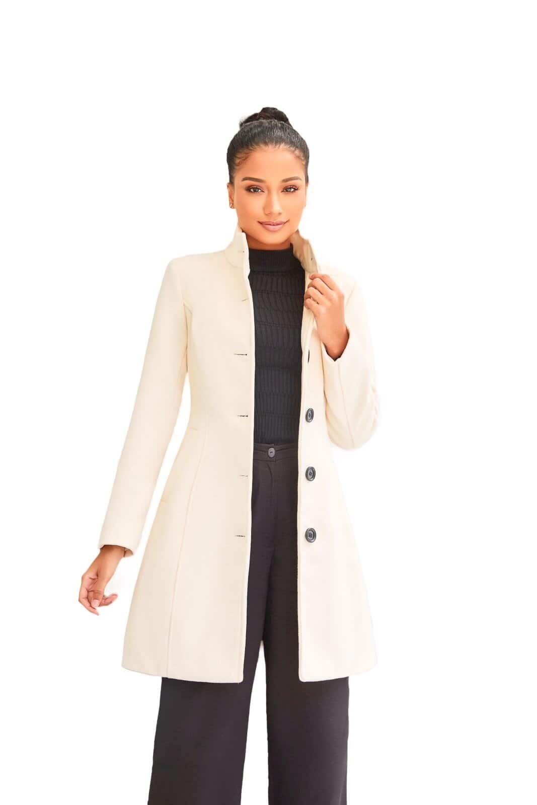 Dames mantel jas creme Violet NG Versano – Image 5