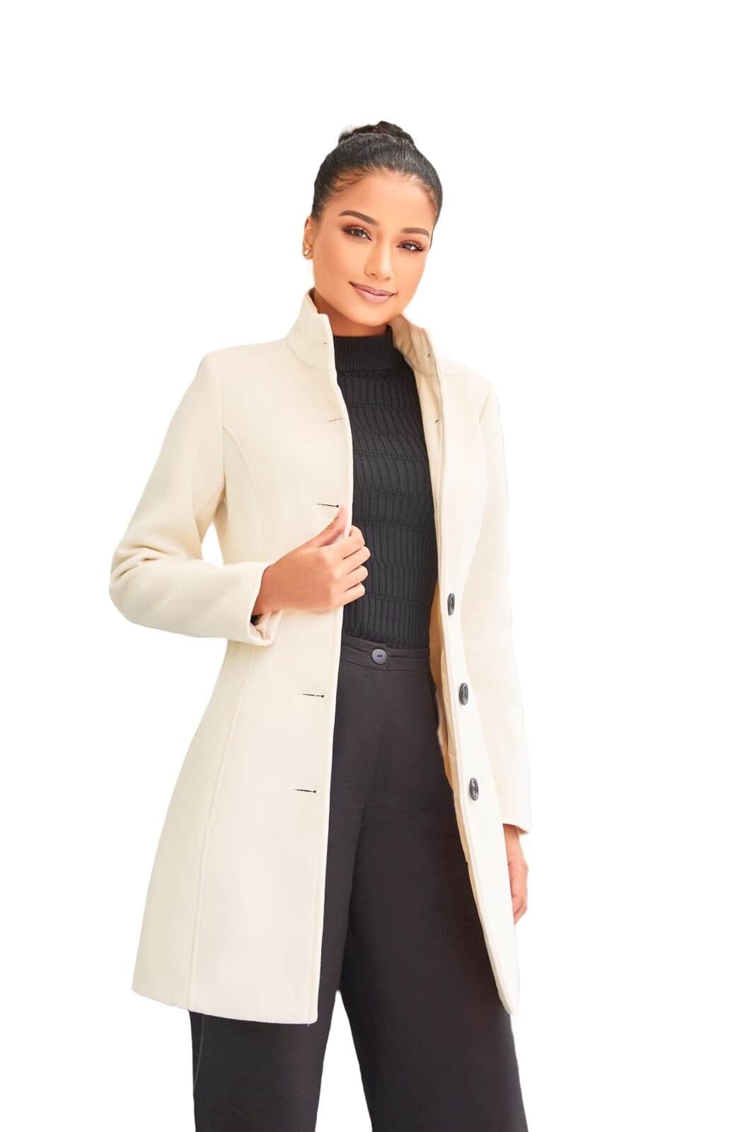 Dames mantel jas creme Violet NG Versano – Image 6