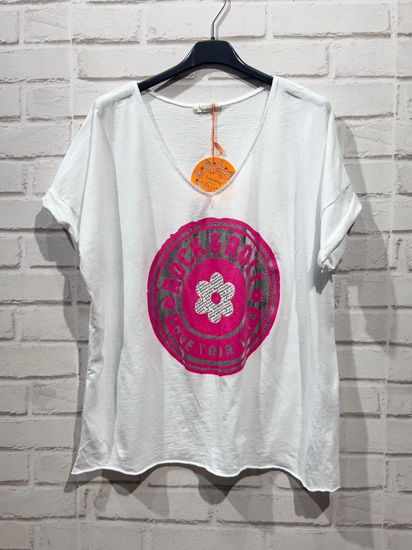 T-SHIRT ROCK & ROLL LOVE YOUR LIFE FLEUR – Image 2