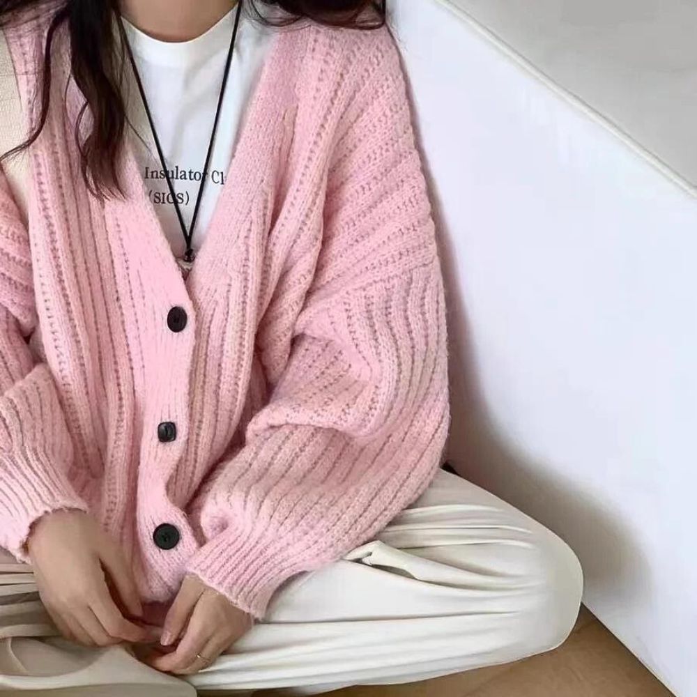 Gilet ample mi-long en tricot rayé pour femme